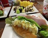 ハムとエッグのオープンドッグ作り方6写真