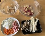 秋の味覚とハムのずぼらリゾット作り方1写真