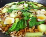 チンゲン菜とお豆腐の和風そぼろとろみ炒め作り方4写真