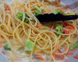 鮭とブロッコリーのクリームパスタ作り方8写真