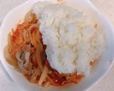 レンジで簡単3分！豚キムチ丼作り方3写真