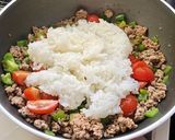 ひき肉とピーマンのトマトバジルリゾット作り方5写真