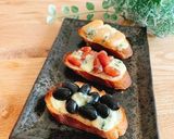 ゴルゴンゾーラと煮豆のブルスケッタ作り方3写真