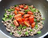 ひき肉とピーマンのトマトバジルリゾット作り方4写真