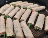 ベトナム風　ワンタンの皮で焼き春巻き作り方5写真