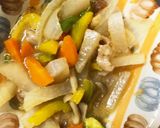 レンジ生姜風味和風味豚こま大根青椒肉絲風作り方14写真