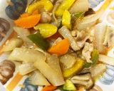 レンジ生姜風味和風味豚こま大根青椒肉絲風作り方16写真