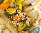 レンジ生姜風味和風味豚こま大根青椒肉絲風作り方17写真