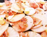 レンチン超簡単 大根と豚肉の麺つゆバター作り方2写真