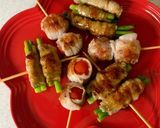 ミニトマトと茎にんにくの豚肉巻き巻き作り方10写真