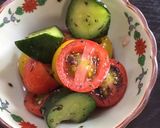 キューリとミニトマトの箸休め☆ゆかり味☆作り方5写真