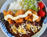 鶏の唐揚げトッピングカレー作り方2写真