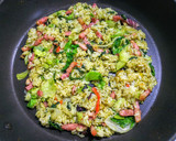 レタスとパクチーの翡翠炒飯◎青汁で鮮やか作り方3写真