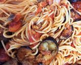 なすとベーコンのトマトソースパスタ作り方9写真