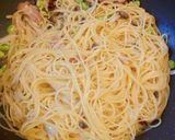 ベーコンとキノコと枝豆のペペロンチーノ作り方5写真