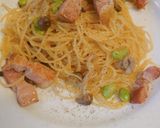 ベーコンとキノコと枝豆のペペロンチーノ作り方6写真