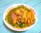 豚もやし炒めたっぷりの背脂醤油ラーメン作り方6写真