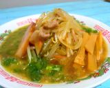 豚もやし炒めたっぷりの背脂醤油ラーメン作り方7写真