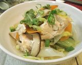 味浸み甘辛鶏とたっぷり白菜の白だし煮作り方13写真