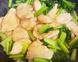 簡単☆小松菜と鶏胸肉の柔らか牡蠣油炒め作り方7写真