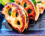 大葉香る♡蓮根と海老のはさみ揚げ焼き作り方6写真