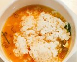 鳥豆腐　残りのお出汁はレンチン雑炊で！作り方7写真