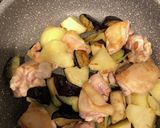 茄子芋鳥の照り焼き作り方3写真