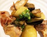 茄子芋鳥の照り焼き作り方5写真