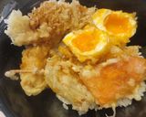 とろっと半熟卵の天ぷらと鶏天の親子天丼作り方10写真