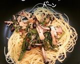 きのこと空芯菜のパスタ作り方5写真
