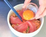 まぐろ刺のキムチ丼作り方4写真