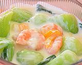 青梗菜と海老とベビーホタテのクリーム煮♪作り方7写真