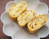 ねぎ醤油入り！卵焼き♪味付けいらず簡単作り方8写真