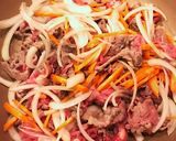 野菜たっぷり！柳川風卵とじ牛丼作り方3写真