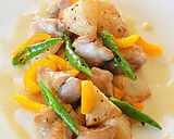 専用調味料で鶏肉と揚げ長芋のレモンソテー作り方8写真