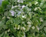 大根菜は塩揉みするだけ、すだち香る菜飯☆作り方1写真