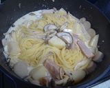 キノコじゃがいもベーコンのクリームパスタ作り方7写真