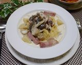 キノコじゃがいもベーコンのクリームパスタ作り方8写真