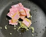 豆苗とベーコンのペペロンチーノ作り方2写真