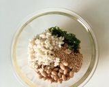 簡単に【もち麦大豆とワカメのごまサラダ】作り方2写真