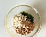 簡単に【もち麦大豆とワカメのごまサラダ】作り方2写真