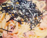 イカの塩辛のクリームパスタ作り方4写真