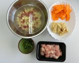 さつまいもと鶏の炊き込みご飯作り方2写真