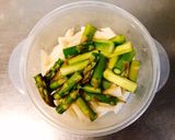 簡単！菊芋とアスパラの七味ソース炒め作り方3写真
