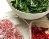 葉唐辛子のひき肉炒め作り方1写真