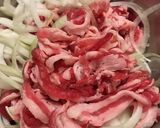 牛薄切り肉となすの甘辛炒め作り方1写真