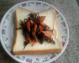 残り物で朝ごはん♪ひじき煮和風サンド♪作り方2写真