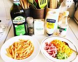 茹でた鍋でパスタサラダ作り方1写真
