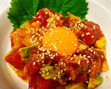 韓国風♪キムチとマグロとアボカドの和え物作り方4写真