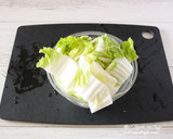 白菜と厚揚げ、豚肉の生姜とろみ餡。作り方1写真